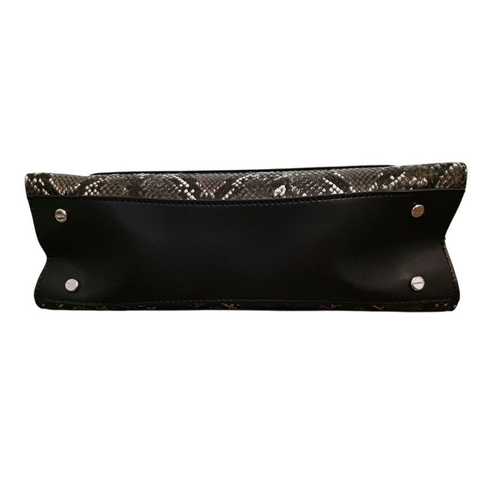 CALVIN KLEIN Lock Candy Python Embossed Statement Satchel / Crossbody Strap Bag - Picture 5 of 8